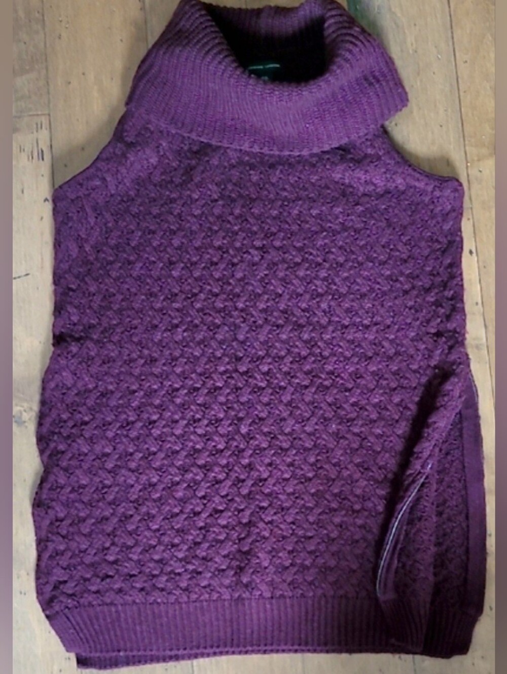 Adrienne Vittadini Wool Blend Sleeveless Turtleneck